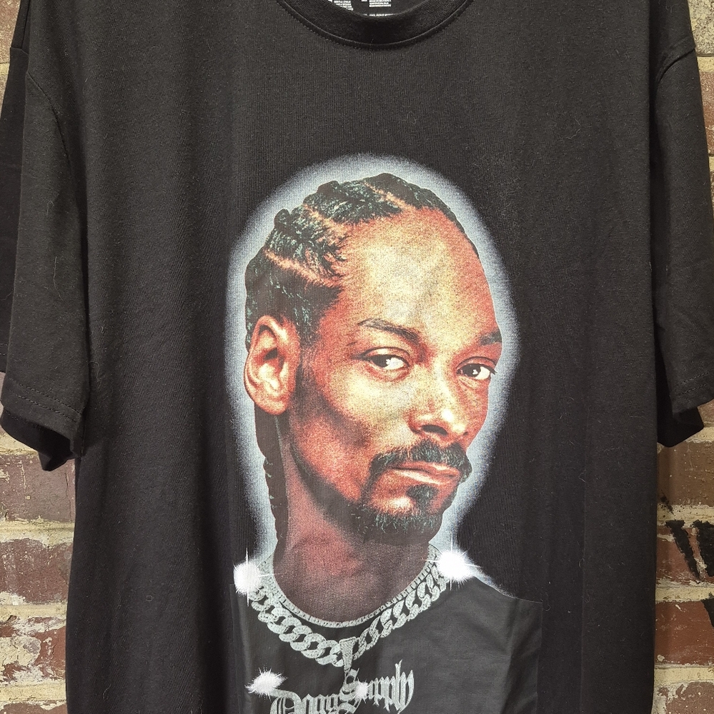 Dogg Supply Snoop Dog Mens 2XL Tee Shirt Solid Black Graphic T-Shirt NWT